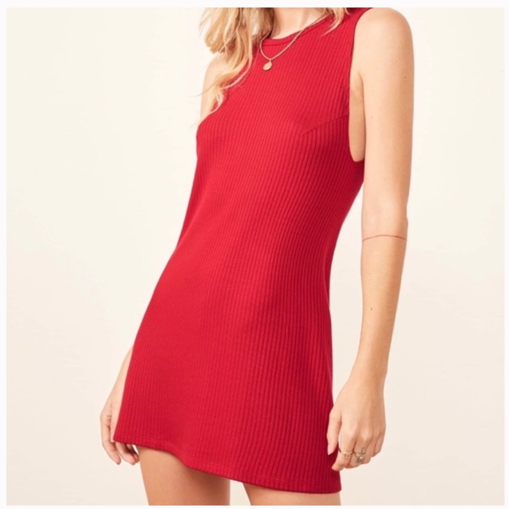 Reformation Tali Ribbed Tank Mini Dress - Picture 4 of 4